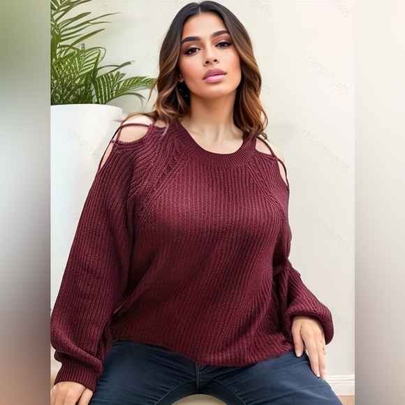 Cutout Round Neck Sweater - Picture 1 of 3